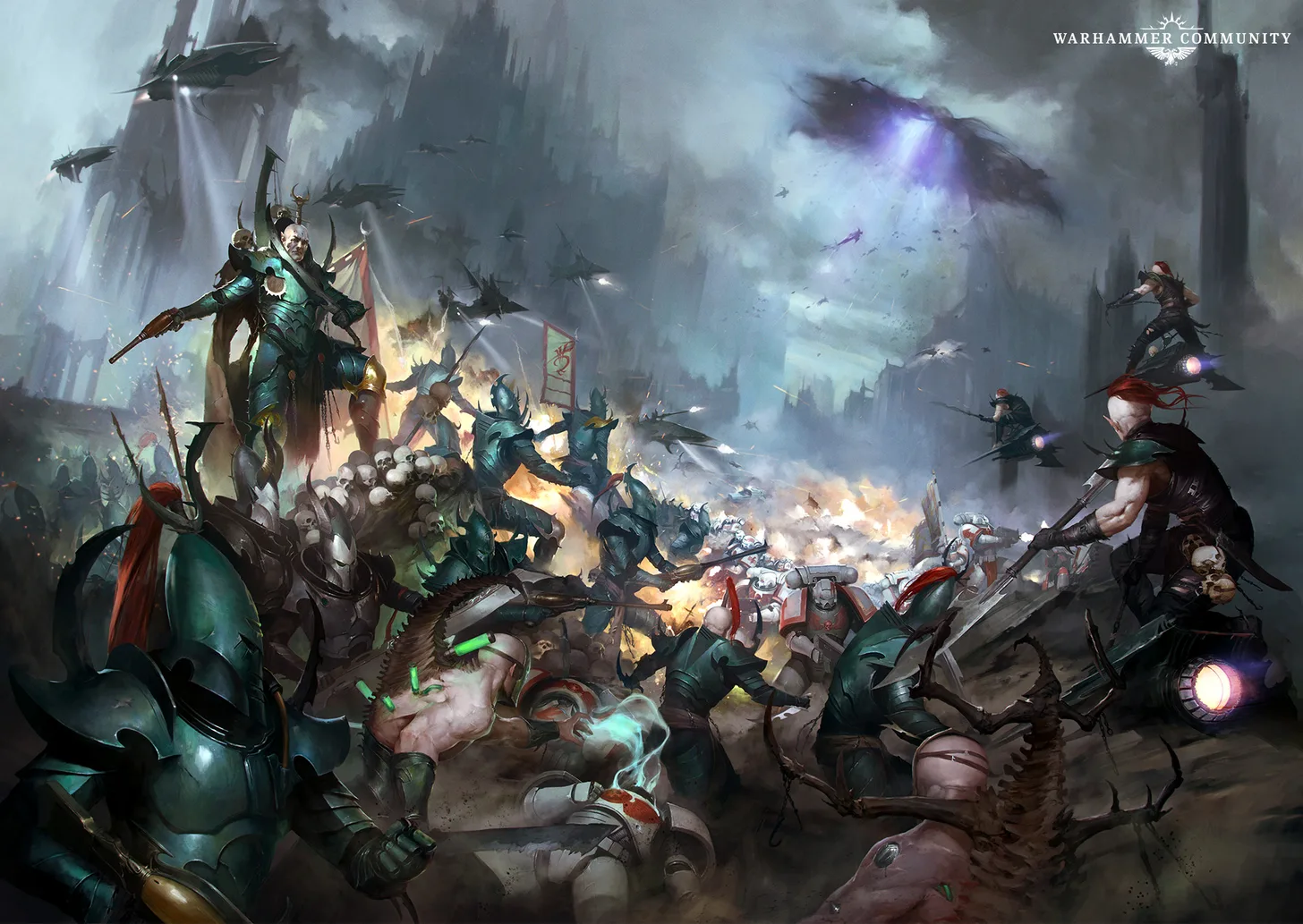 Wych Cult gladiators and Kabalite Warriors cut through Imperial lines