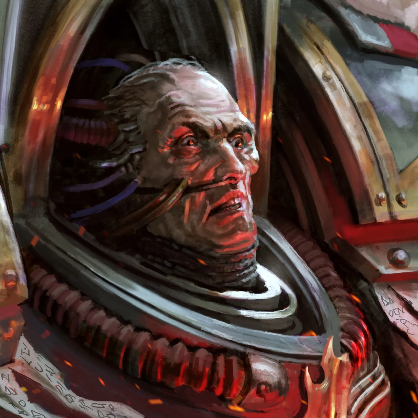 Kor Phaeron, Lorgar's foster father and the Legion's First Captain, as portrayed in Horus Heresy-era lore